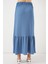 Kadın BDART Esnek Bel ile Dokulu Uzun Triko Etek Blue 6