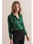 Kadın SBDART aten Kaplamalı Uzun Kollu Düğmeli Gömlek Green 4