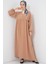 Kadın BDART Düğmeli V-Yaka Maxi Elbise Deve Kahvesi 1