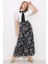 Kadın BDART Rahat Kesim Desenli Maxi Etek Black 2