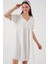 Kadın BDART Astarlı V Yaka Mini Elbise White 1