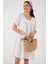Kadın BDART Astarlı V Yaka Mini Elbise White 4