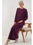 Kadın BDART Dokulu Uzun Kollu Tunik ve Geniş Paça Pantolon Seti Ametist Mor 2