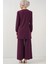 Kadın BDART Dokulu Uzun Kollu Tunik ve Geniş Paça Pantolon Seti Ametist Mor 6