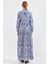 Kadın BDART Desenli V Yaka Maxi Elbise Kobalt Mavisi 7