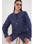 Kadın BDART Bebek Yaka ve Fiyonk Detaylı Uzun Bol Bluz Lacivert 1