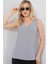 Kadın BDART Dokulu V Yaka Kolsuz Bluz Gri 3