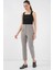 Kadın BDART Yüksek Bel Dar Kalıp Bilek Boy Krep Pantolon Gri 1