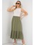 Kadın BDART Esnek Bel ile Dokulu Uzun Triko Etek Green 3