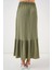 Kadın BDART Esnek Bel ile Dokulu Uzun Triko Etek Green 6
