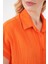 Kadın BDART Çizgili Poplin Düğmeli Gömlek Parlak Turuncu 5