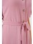 Kadın BDART Düğmeli V Yaka Midi Elbise Toz Pembe 5