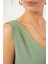 Kadın BDART Dokulu V Yaka Kolsuz Bluz Green 5