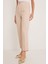 Kadın BDART Yüksek Bel Dar Kalıp Bilek Boy Krep Pantolon Bej Doğal 2