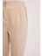 Kadın BDART Yüksek Bel Dar Kalıp Bilek Boy Krep Pantolon Bej Doğal 3