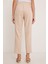 Kadın BDART Yüksek Bel Dar Kalıp Bilek Boy Krep Pantolon Bej Doğal 4