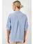 Kadın BDART Düğme Kapamalı Oversize Krep Gömlek Blue 6