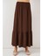 Kadın BDART Esnek Bel ile Dokulu Uzun Triko Etek Kahverengi 4