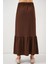 Kadın BDART Esnek Bel ile Dokulu Uzun Triko Etek Kahverengi 7