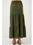 Kadın BDART Dokulu Maxi Etek Haki Yeşil 12
