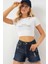 Kadın BDART Yüksek Bel Yırtık Kot Şort Lacivert 1