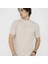 Unisex Bisiklet Yaka Lim Fit Thirt Bej 3