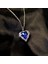 Gümüş Renk Sf Zincirde Mavi Kalp Gezegen Vip Solmaz Kararmaz Çelik Kolye 2