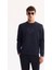 Erkek Lacivert Pamuklu Baskılı İnterlok Regular Fit Sweatshirt A52Y1247 1