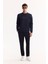 Erkek Lacivert Pamuklu Baskılı İnterlok Regular Fit Sweatshirt A52Y1247 5