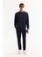 Erkek Lacivert Pamuklu Baskılı İnterlok Regular Fit Sweatshirt A52Y1247 6