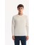 Erkek Ekru Bisiklet Yaka Rayon Tüylenmeyen Dokulu Triko Regular Fit Kazak A52Y5018 1