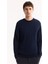 Erkek Lacivert Bisiklet Yaka Rayon Tüylenmeyen Dokulu Triko Regular Fit Kazak A52Y5017 2