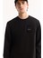 Erkek Siyah Bisiklet Yaka Pamuklu Bi-Stretch Baskılı Regular Fit Sweatshirt A52Y1261 2