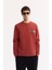 Erkek Kiremit Bisiklet Yaka Pamuklu Bi-Stretch Baskılı Regular Fit Sweatshirt A52Y1260 1