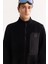 Erkek Siyah Dik Yaka Fermuarlı Soft Touch Polar Regular Fit Sweatshirt A52Y1207 5