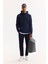 Erkek Lacivert Kapüşonlu Pamuklu Bi-Stretch Regular Fit Sweatshirt A52Y1201 8