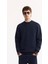 Erkek Lacivert Bisiklet Yaka Çizgili Jakarlı Regular Fit Sweatshirt A52Y1220 1