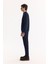 Erkek Lacivert Bisiklet Yaka Çizgili Jakarlı Regular Fit Sweatshirt A52Y1220 5