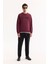 Erkek Mürdüm Bisiklet Yaka Pamuklu Bi-Stretch Baskılı Regular Fit Sweatshirt A52Y1249 6