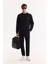 Erkek Siyah Bisiklet Yaka Pamuklu Bi-Stretch Basic Regular Fit Sweatshirt A52Y1328 6
