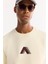 Erkek Ekru Bisiklet Yaka Pamuklu Bi-Stretch Baskılı Regular Fit Sweatshirt A52Y1305 2
