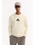 Erkek Ekru Bisiklet Yaka Pamuklu Bi-Stretch Baskılı Regular Fit Sweatshirt A52Y1305 1