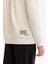 Erkek Ekru Kapüşonlu Pamuklu Bi-Stretch Baskılı Regular Fit Sweatshirt A52Y1211 4