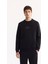 Erkek Siyah Pamuklu Baskılı 3 İplik Şardonlu Regular Fit Sweatshirt A52Y1327 1