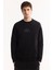 Erkek Siyah Pamuklu Baskılı 3 İplik Şardonlu Regular Fit Sweatshirt A52Y1327 5