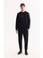 Erkek Siyah Pamuklu Baskılı 3 İplik Şardonlu Regular Fit Sweatshirt A52Y1327 6