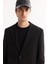Erkek Siyah Mono Yaka Bi-Stretch Hafif Dokulu Blazer Comfort Slim Fit Ceket A52Y4013 2
