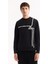 Erkek Siyah Bisiklet Yaka Pamuklu Bi-Stretch Baskılı Regular Fit Sweatshirt A52Y1284 2