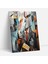 Insan Kıyafetleri Giymiş Hayvanlar Cam Tablo - Ev Dekorasyonu Parçalı Arka Plan Kübist Resim 1
