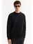 Erkek Siyah Bisiklet Yaka Dokulu Elastan Regular Fit Sweatshirt A52Y1220 3